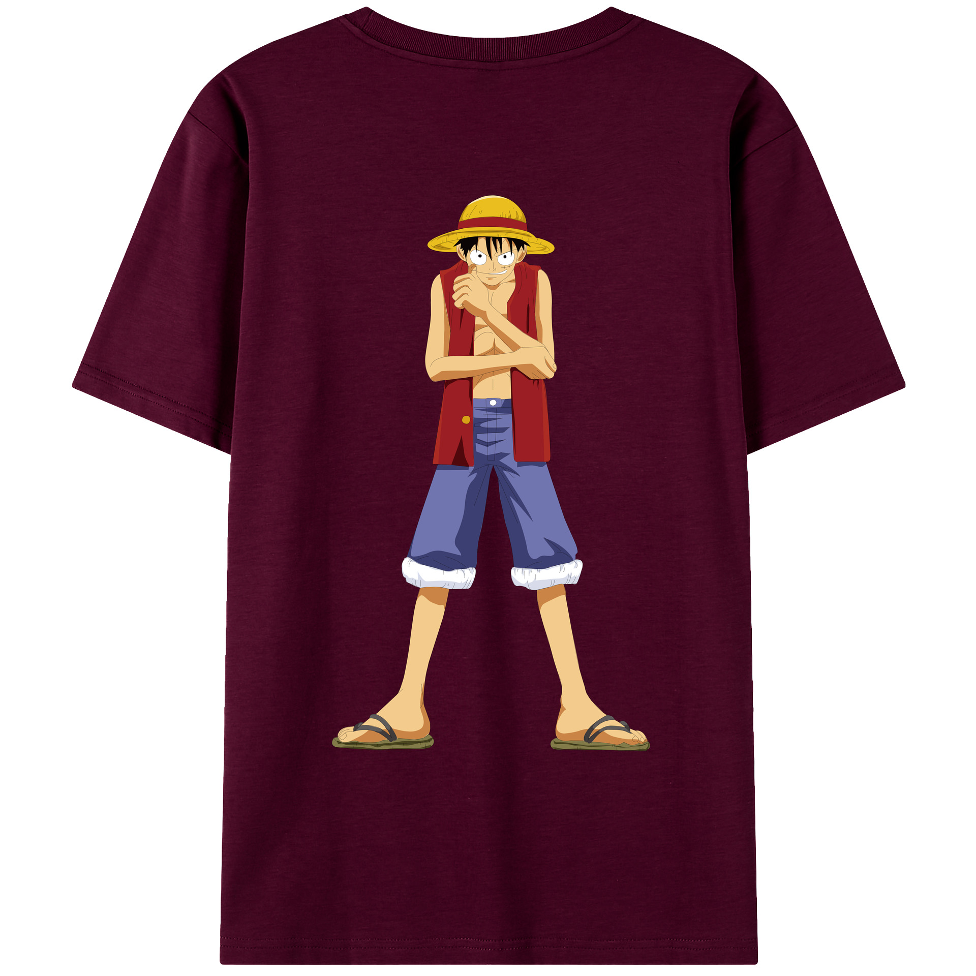 ワンピース モンキー・D・ルフィ ONE PIECE Monkey D. Luffy レディース半袖Tシャツ(バックプリント)